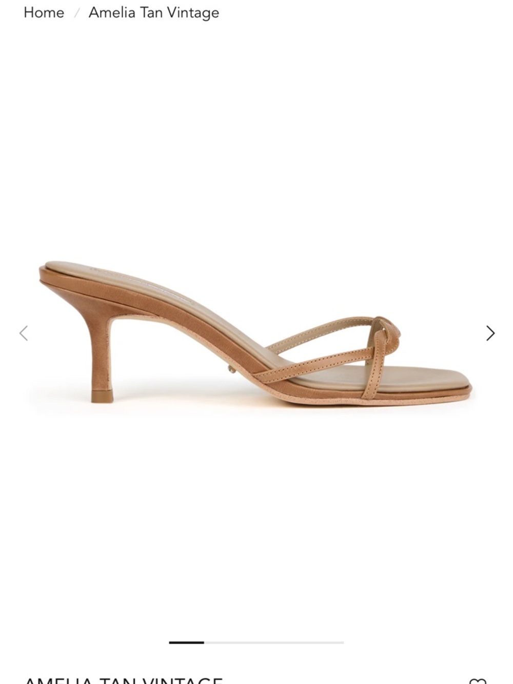 Tan Vintage Knot-Detail Leather Sandal